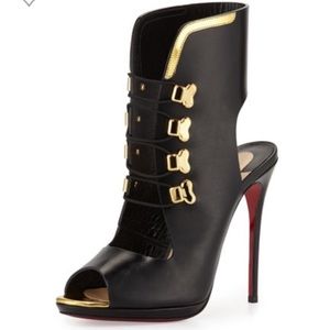 Christian louboutin open toe booties